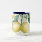 Lemon Branches White & Yellow Country Robuuste afb Tweekleurige Koffiemok (Center)