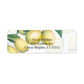 Lemon Branches White & Yellow Country Rustic Favor Etiket (Voorkant)