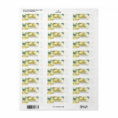 Lemon Branches White & Yellow Country Rustic Favor Etiket (Full Sheet)