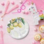 Lemon Branches White & Yellow Country Rustic Party Papieren Bordje (Feest)