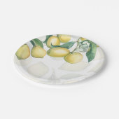 Lemon Branches White & Yellow Country Rustic Party Papieren Bordje (Gekanteld)