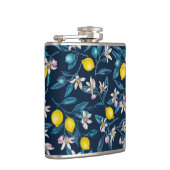 Lemon branches with blossoms and fruit on blue heupfles (Rechts)