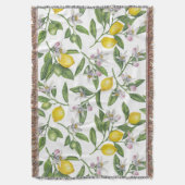 Lemon branches with blossoms and fruit on white deken (Voorkant Verticaal)