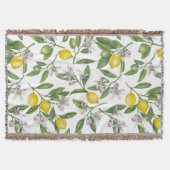 Lemon branches with blossoms and fruit on white deken (Voorkant)
