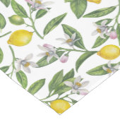 Lemon branches with blossoms and fruit on white korte tafelloper (Hoek)