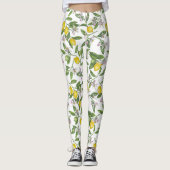 Lemon branches with blossoms and fruit on white leggings (Voorkant)
