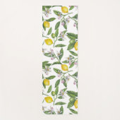 Lemon branches with blossoms and fruit on white yogamat (Voorkant)