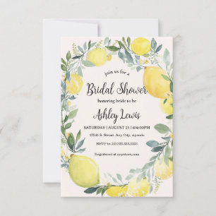 Lemon Bridal douche uitnodiging Lemon douche