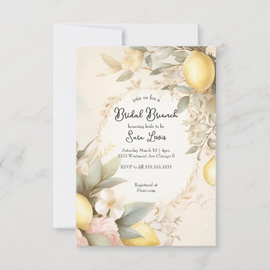 Lemon Bridal douche uitnodiging Lemons uitnodiging (Voorkant)