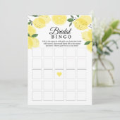Lemon Bridal Shower Bingo Game Printable Kaart (Staand voorkant)