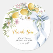 Lemon Bridal Shower Favor Sticker | Main Squeeze (Voorkant)