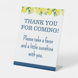 Lemon Bridal Shower Favor Table Pedestal Sign Reclamebord Met Voetstuk