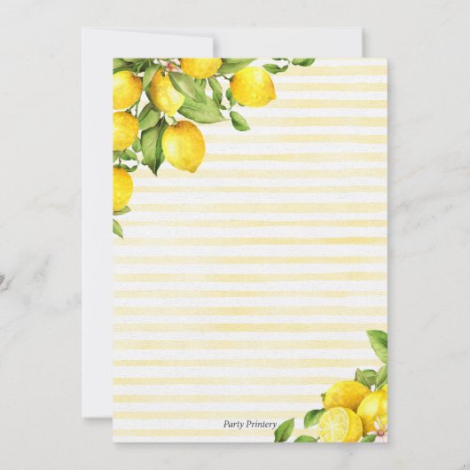 Lemon Bridal Shower Invitations - Main Squeeze Kaart (Achterkant)
