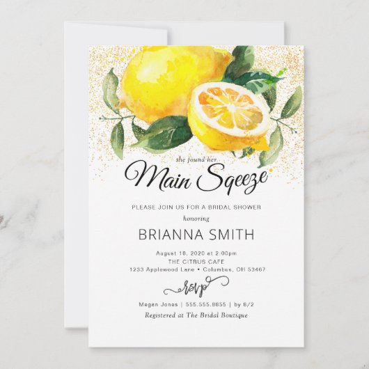 Lemon Bridal Shower Kaart (Voorkant)