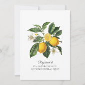 Lemon Bridal Shower Kaart (Achterkant)