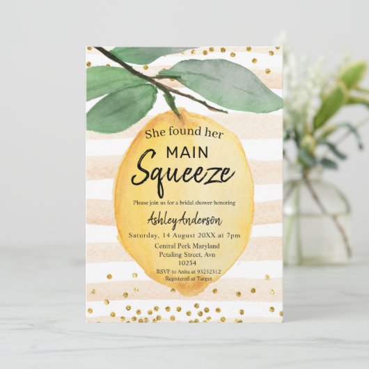 Lemon Bridal Shower Kaart (Staand voorkant)