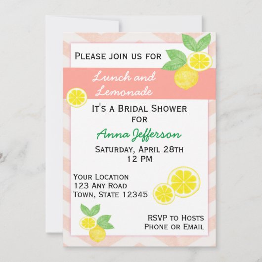 Lemon Bridal Shower Kaart (Voorkant)