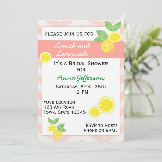 Lemon Bridal Shower Kaart (Staand voorkant)