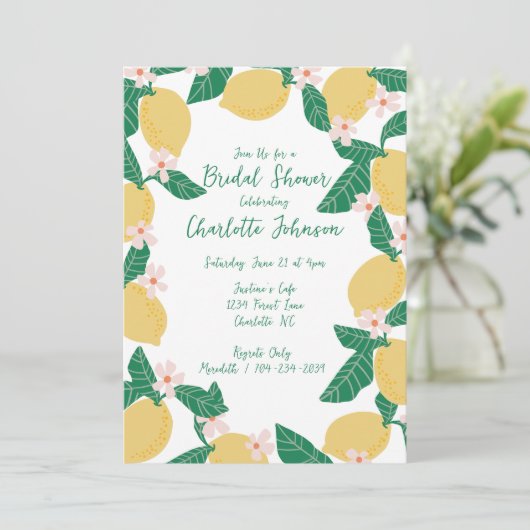 Lemon Bridal Shower Kaart (Staand voorkant)