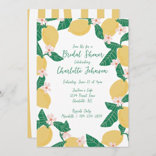 Lemon Bridal Shower Kaart (Voorkant / Achterkant)