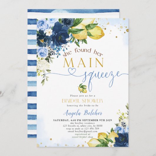 Lemon Bridal Shower Kaart (Voorkant / Achterkant)