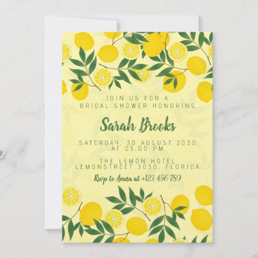 Lemon Bridal Shower Kaart (Voorkant)