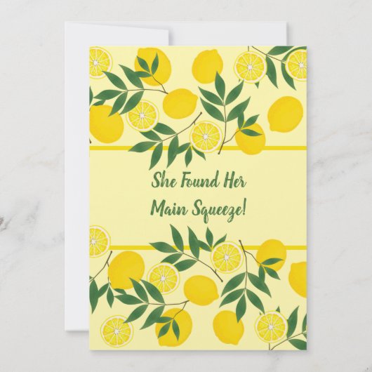 Lemon Bridal Shower Kaart (Achterkant)