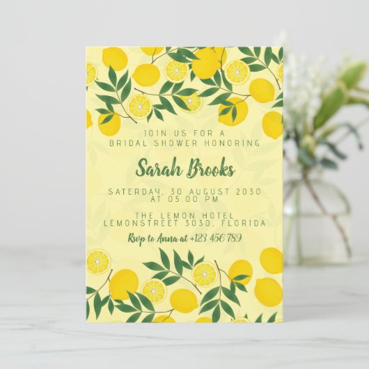 Lemon Bridal Shower Kaart (Staand voorkant)