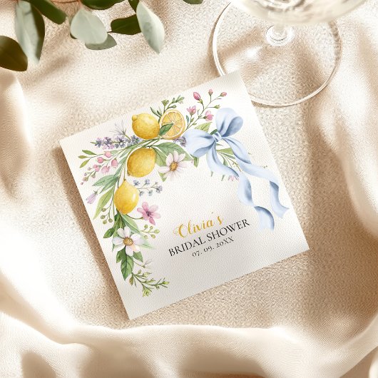 Lemon Bridal Shower Party Napkins  Servet