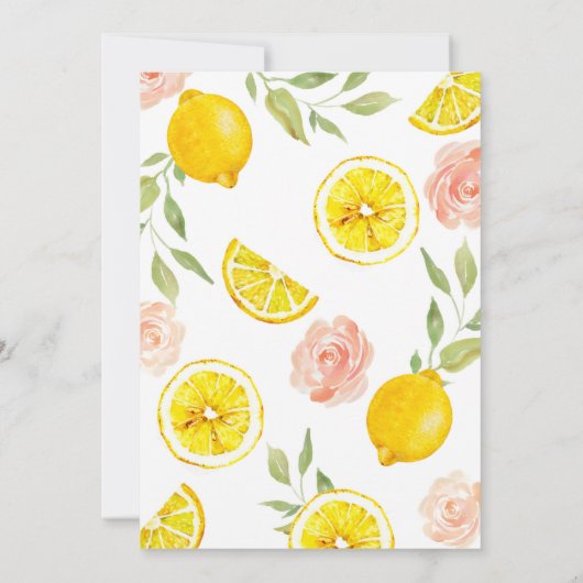 Lemon Bridal Shower Uitnodiging bruiloft bloemen (Achterkant)