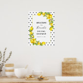 Lemon Bridal Shower Welcome Sign Poster (Keuken)