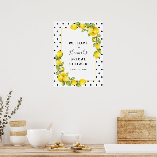 Lemon Bridal Shower Welcome Sign Poster (Keuken)