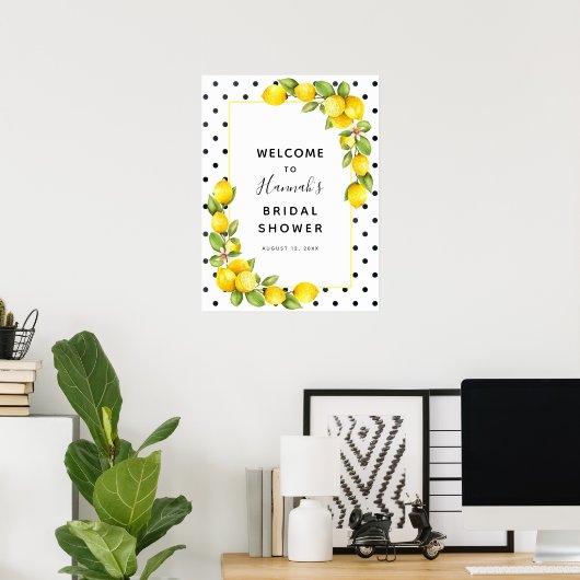 Lemon Bridal Shower Welcome Sign Poster (Thuiskantoor)