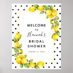 Lemon Bridal Shower Welcome Sign Poster