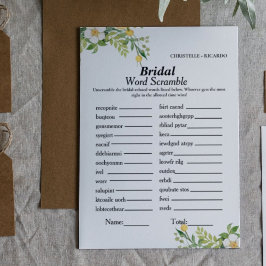 Lemon Bridal woord scramble vrijgezellenfeest spel Kaart