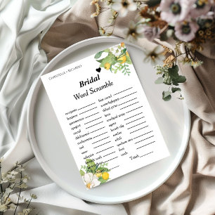 Lemon Bridal woord scramble vrijgezellenfeest spel Kaart