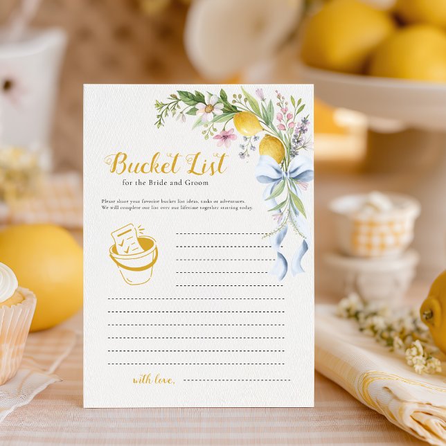 Lemon Bride & Groom Bucket List Bridal Shower Game (Creator heeft geüpload)
