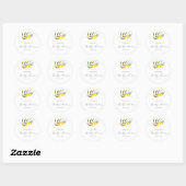 Lemon Bright Waterverf Citrus Floral Baby shower Ronde Sticker (Vel)