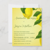  Lemon Bright Yellow Citrus Wedding Kaart (Voorkant)