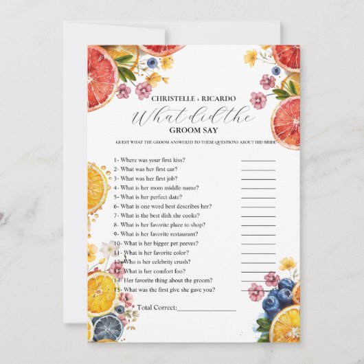 Lemon Bruid & bruidegom trivia vrijgezellenfeest s Aankondiging (Voorkant)