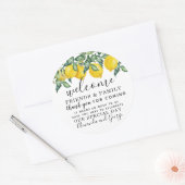 Lemon bruiloft gunst gepersonaliseerd dank u ronde sticker (Envelop)