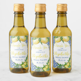 Lemon Bruiloft Mini Wijnfles Label Wijn Etiket