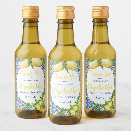 Lemon Bruiloft Mini Wijnfles Label Wijn Etiket (Flessen)