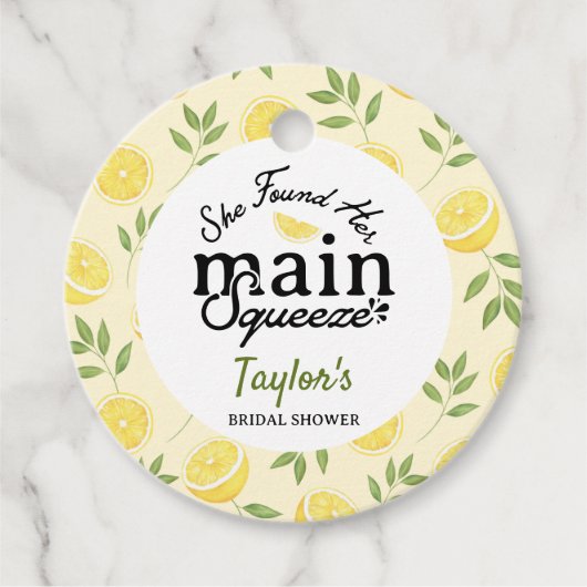 Lemon Bruiloftsfeest  Bedankjes Labels (Voorkant)