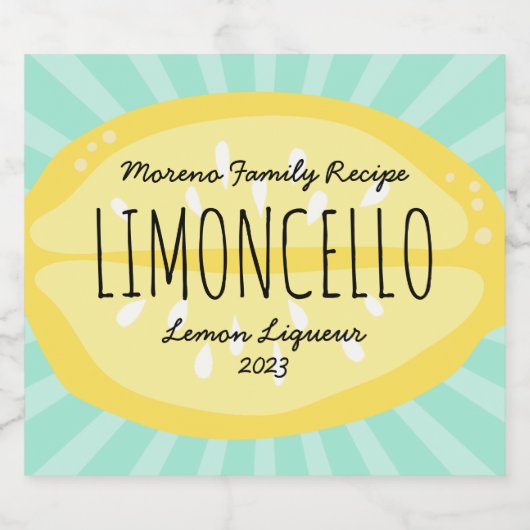 Lemon Burst Likeur Label Likeurfles Etiket (Enkel label)
