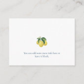 Lemon Butterfly Boeken voor Baby shower Insert Kaa Informatiekaartje (Achterkant)