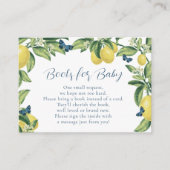 Lemon Butterfly Boeken voor Baby shower Insert Kaa Informatiekaartje (Voorkant)