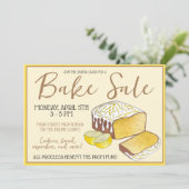 Lemon Cake Bread Loaf Bake Sale Dessert Bakery Kaart (Staand voorkant)