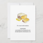 Lemon Cake Bread Loaf Bake Sale Dessert Bakery Kaart (Achterkant)