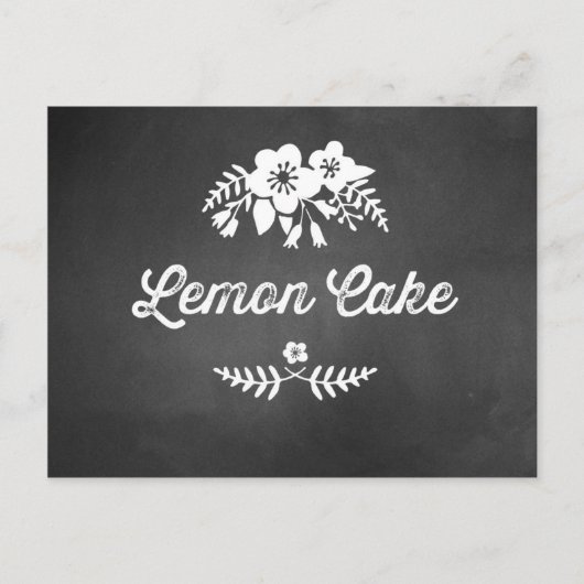 Lemon Cake Dessert Tafel Teken Krijtbord Briefkaart (Voorkant)